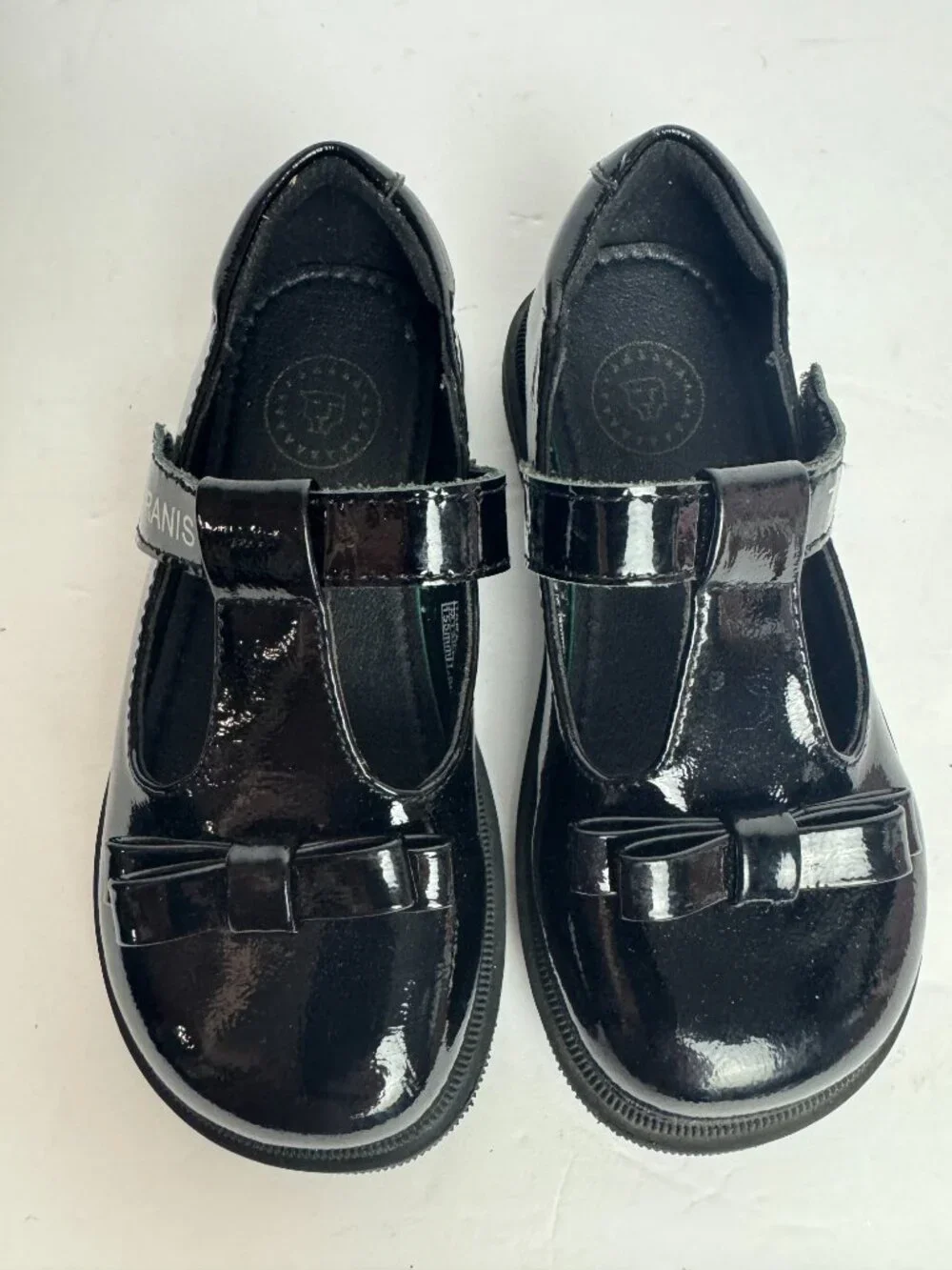 NEW Taranis Girl Toddler Flat Shoes Bow & Strap Black Mary Janes Size 9.5 EU 26